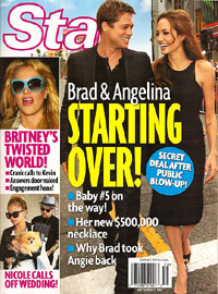Illustration for article titled Angelina & Brad Are Still Going Strong; Larry Birkhead May Be Lying